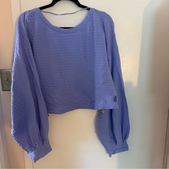 FREE PEOPLE TWIST, REVERSIBLE LONG SLEEVE, PERIWINKLE, SZ XL, NWOT - Picture 3 of 5